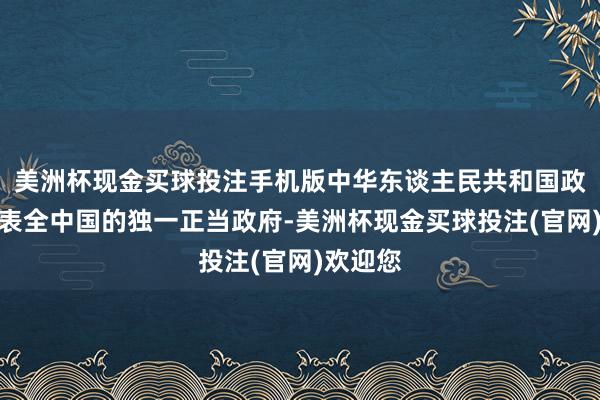 美洲杯现金买球投注手机版中华东谈主民共和国政府是代表全中国的独一正当政府-美洲杯现金买球投注(官网)欢迎您