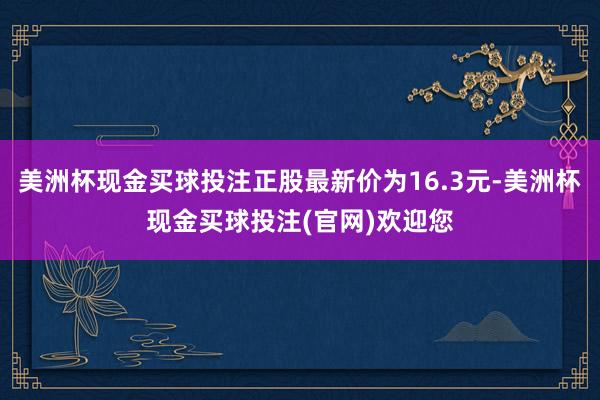 美洲杯现金买球投注正股最新价为16.3元-美洲杯现金买球投注(官网)欢迎您