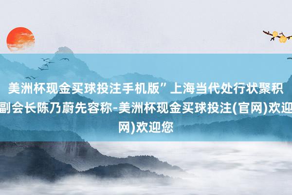 美洲杯现金买球投注手机版”上海当代处行状聚积会副会长陈乃蔚先容称-美洲杯现金买球投注(官网)欢迎您